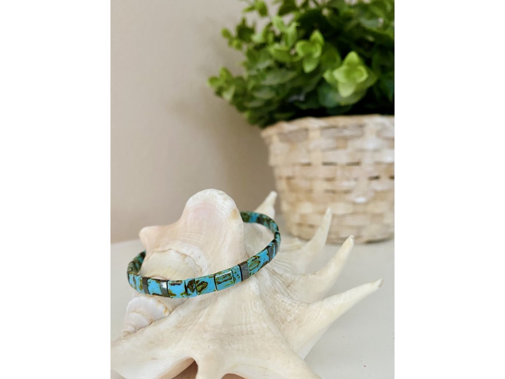 náramek Miyuki Tila silver Blue