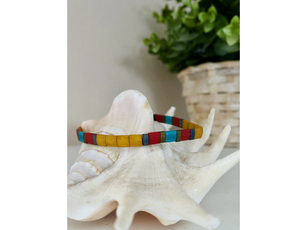 náramek Miyuki Tila yellow red blue
