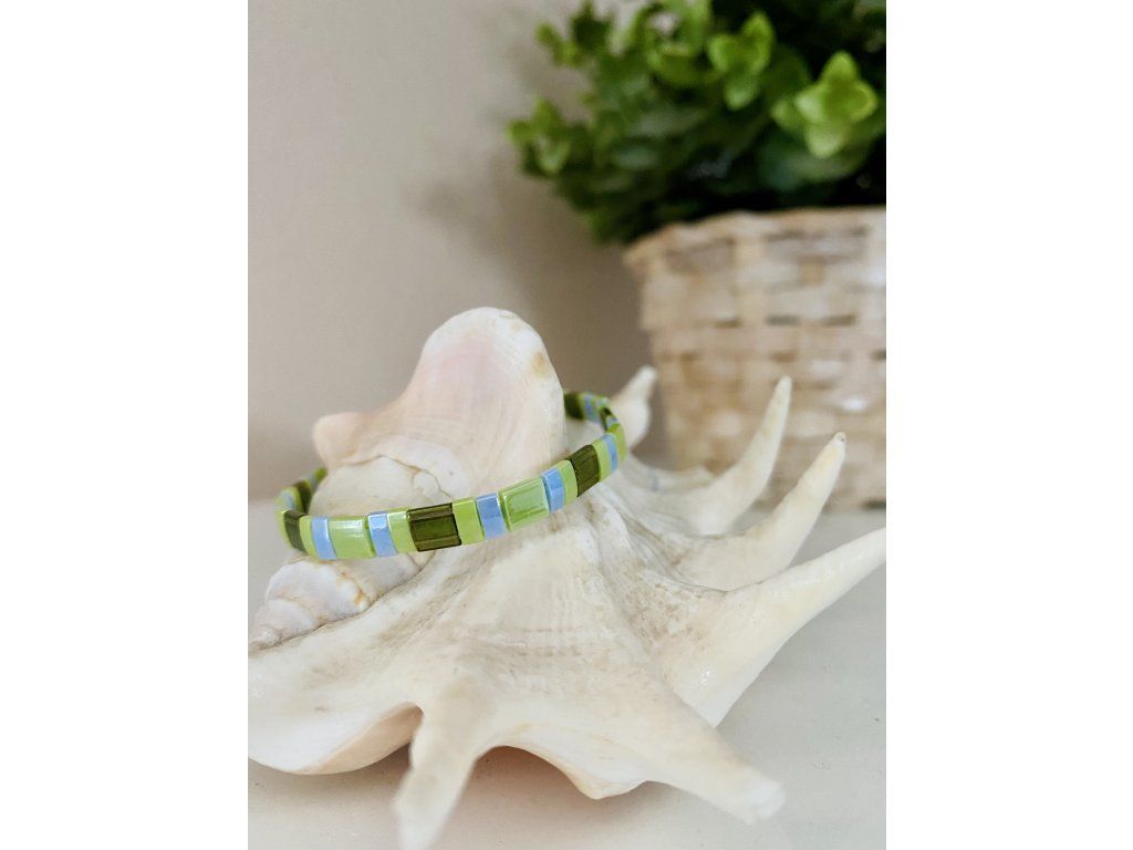 náramek Miyuki Tila green