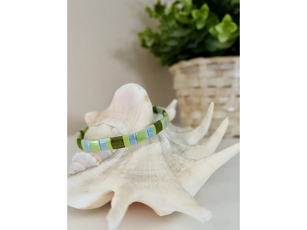 náramek Miyuki Tila green