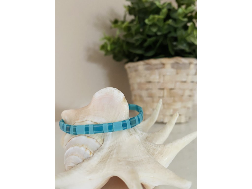náramek Miyuki Tila light blue