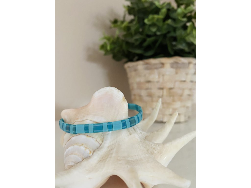 náramek Miyuki Tila light blue