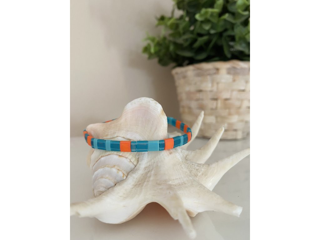 náramek Miyuki Tila orange blue