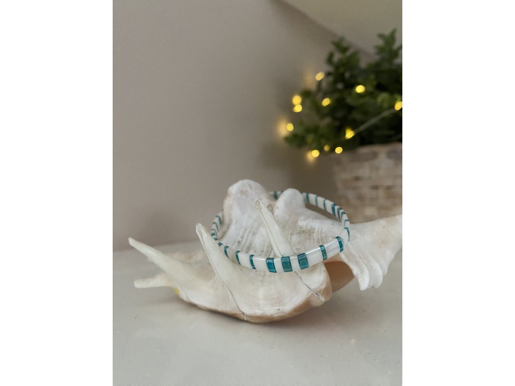 náramek Miyuki Tila blue white